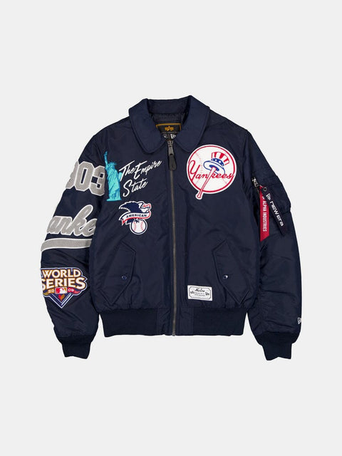 NEW YORK YANKEES X ALPHA X NEW ERA MA-1 COLLARED BOMBER JACKET NAVY