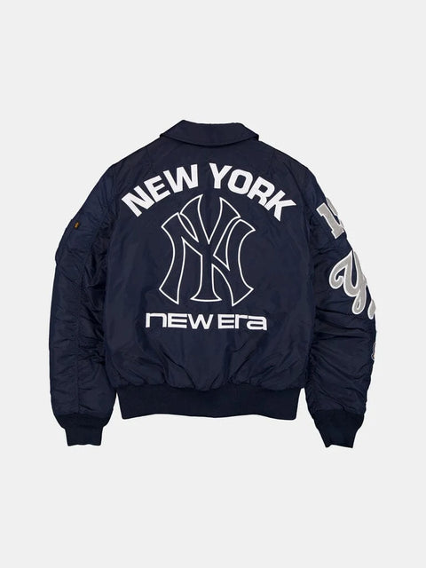 NEW YORK YANKEES X ALPHA X NEW ERA MA-1 COLLARED BOMBER JACKET NAVY