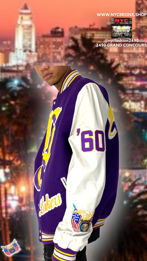 Los Angeles Lakers Wool & Leather Varsity Jacket