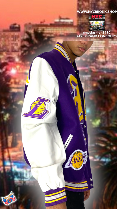 Los Angeles Lakers Wool & Leather Varsity Jacket
