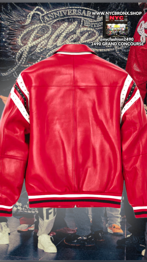 Pelle Pelle Encrusted Varsity Black Plush Jacket