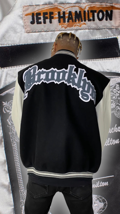 Brooklyn Nets Wool & Leather Varsity Jacket