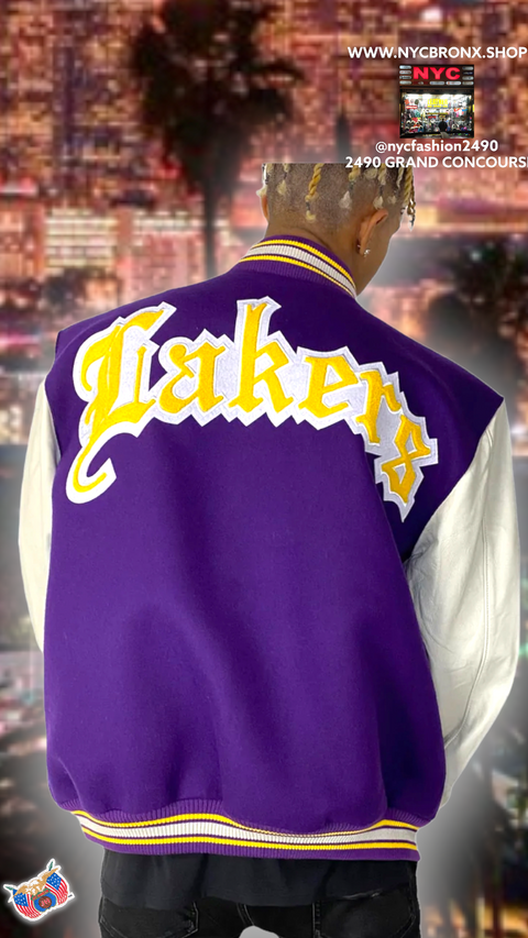 Los Angeles Lakers Wool & Leather Varsity Jacket
